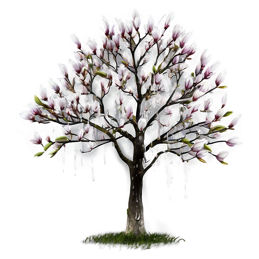 Magnolia Tree In Rain Png 06212024 PNG Image