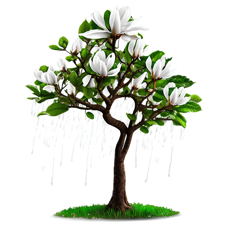 Magnolia Tree In Rain Png Ymb91 PNG Image