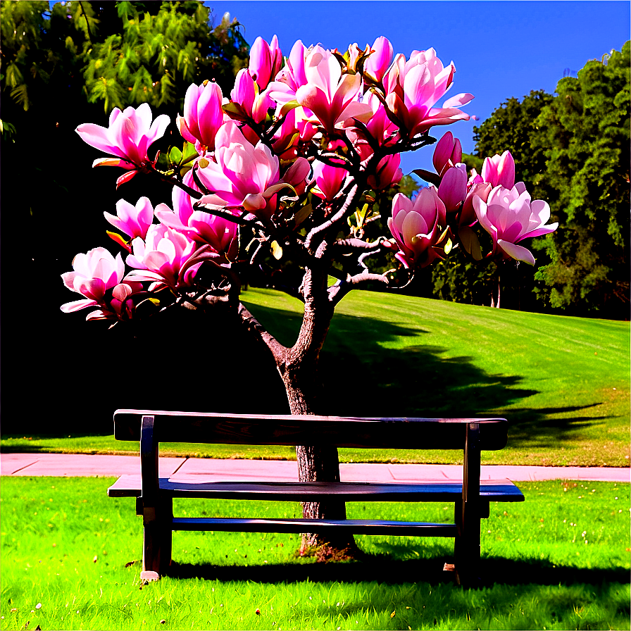 Magnolia Tree With Bench Underneath Png Arv PNG Image