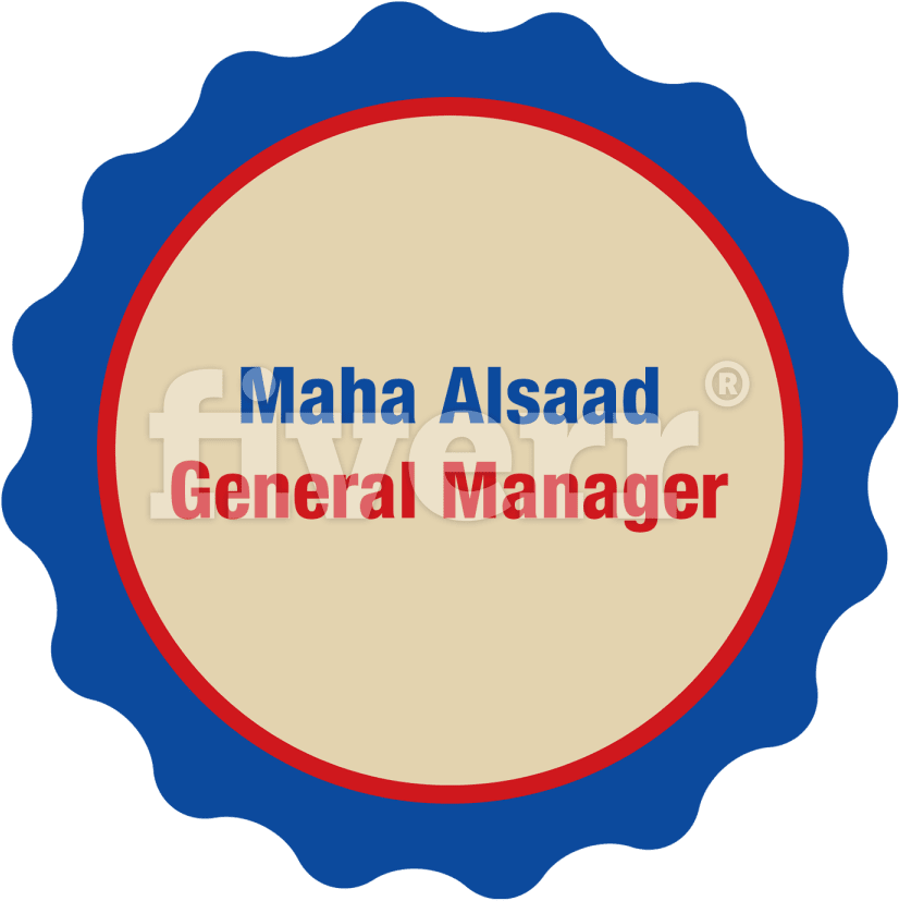 Maha Alsaad General Manager Badge PNG Image