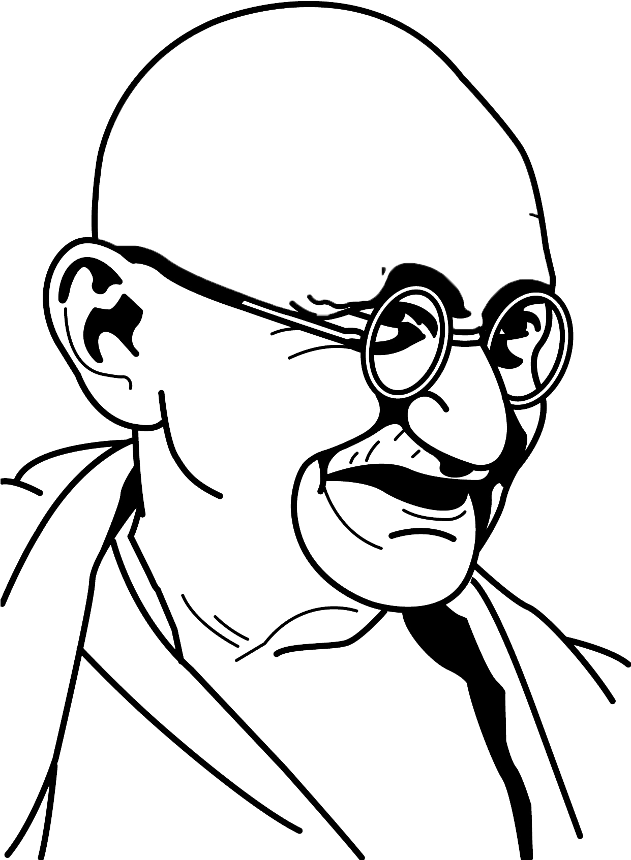 Mahatma Gandhi Iconic Sketch PNG Image