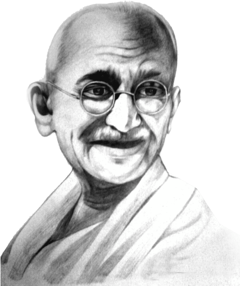 Mahatma Gandhi Portrait PNG Image