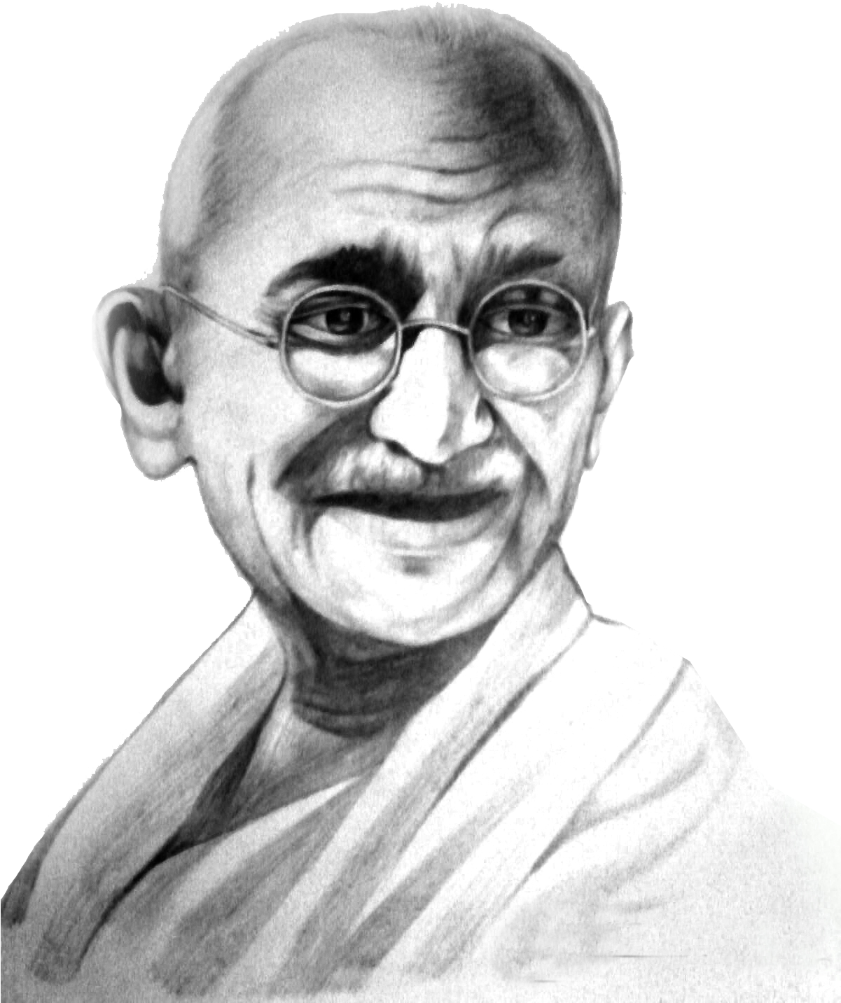 Mahatma Gandhi Portrait Sketch PNG Image