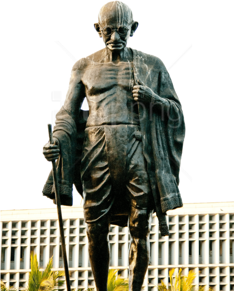 Mahatma Gandhi Statue Silhouette PNG Image