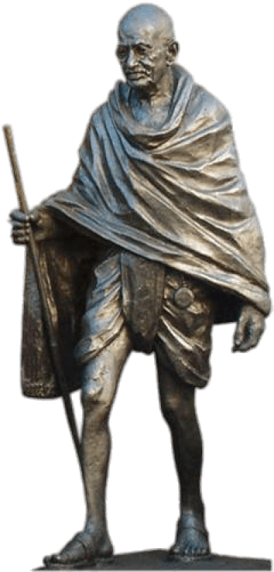 Mahatma Gandhi Statue Walkingwith Stick PNG Image