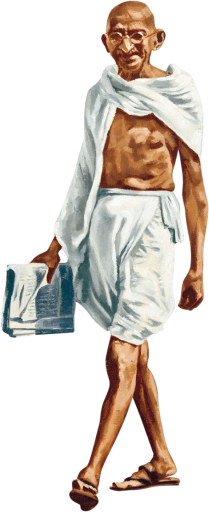 Mahatma Gandhi Walkingwith Book PNG Image