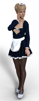 Maid_ Costume_ Render PNG Image