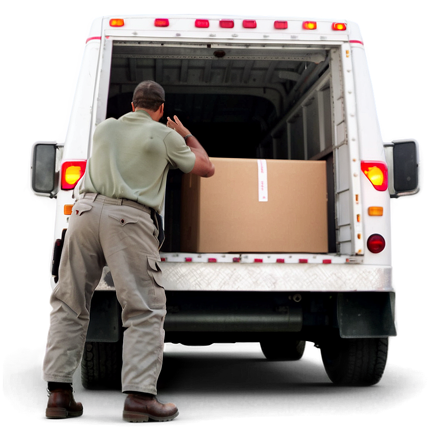 Mail Truck In Action Scene Png Syf PNG Image