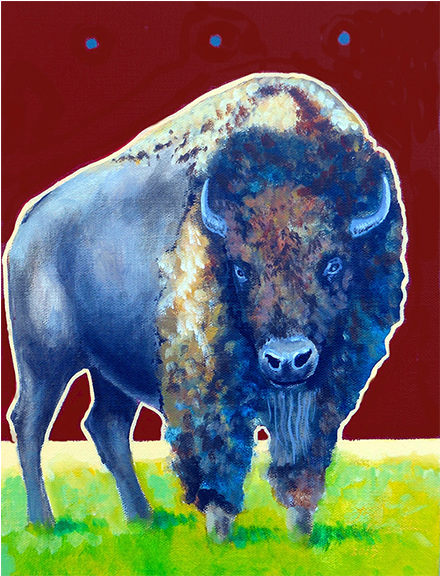 Majestic Bison Artwork PNG Image