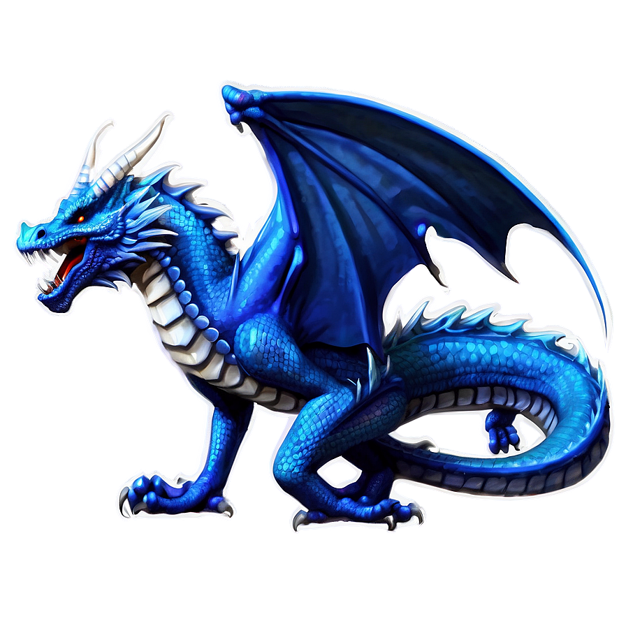 Majestic Blue Dragon Art Png 06252024 PNG Image