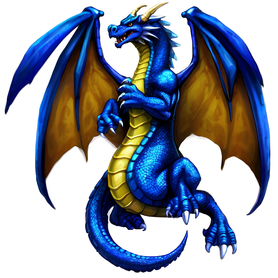 Majestic Blue Dragon Art Png Cle PNG Image