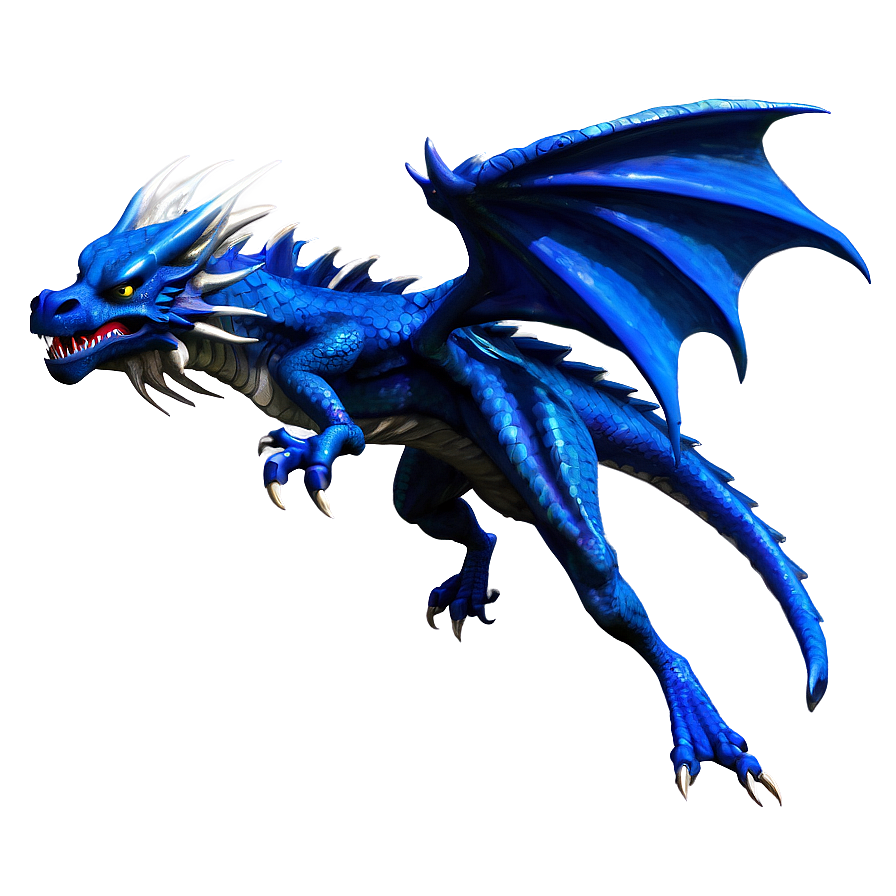 Majestic Blue Dragon Art Png Syb7 PNG Image