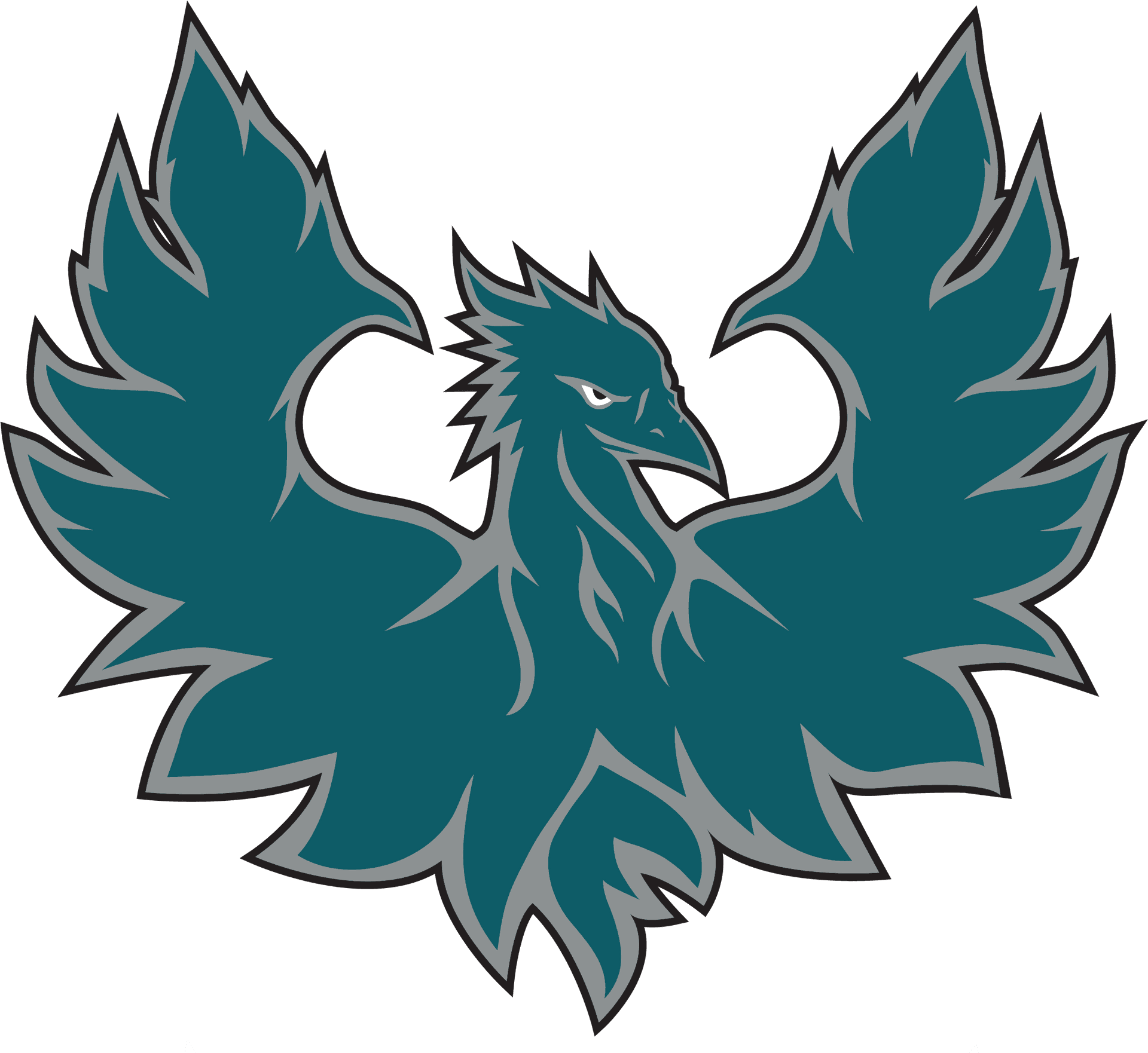 Majestic Blue Phoenix Graphic PNG Image