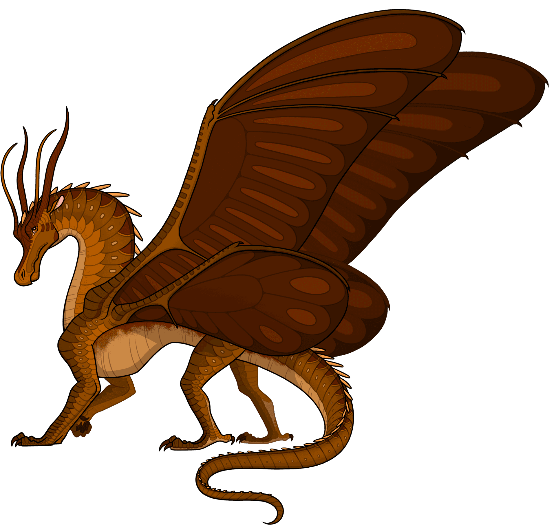 Majestic_ Brown_ Dragon_ Illustration PNG Image