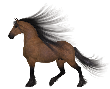 Majestic Brown Horse Black Background PNG Image