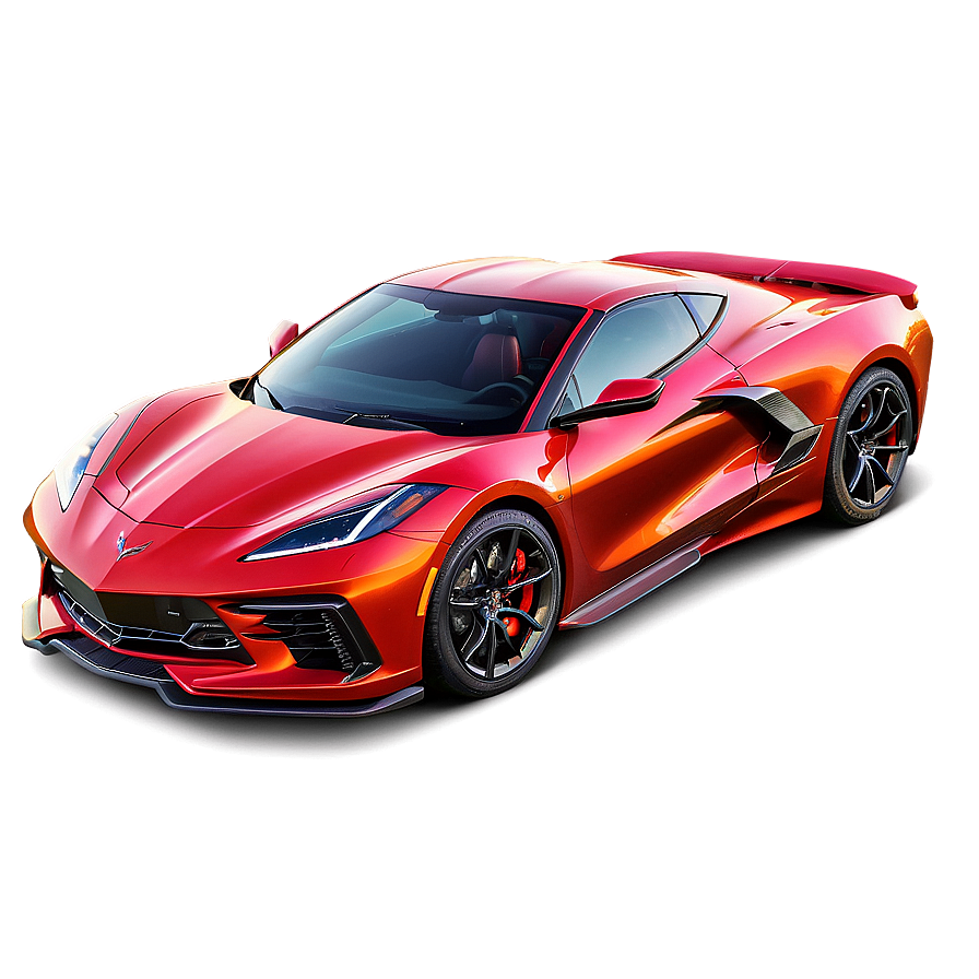 Majestic Corvette C8 Sunset View Png 06252024 PNG Image