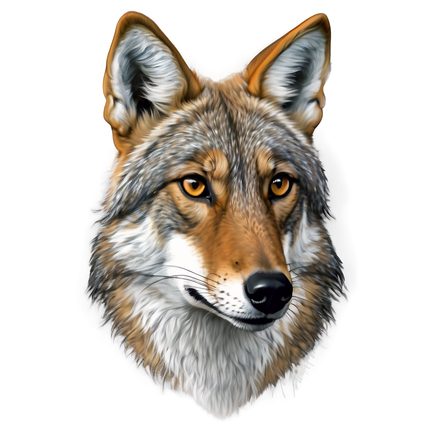 Majestic Coyote Portrait Png Cpk62 PNG Image