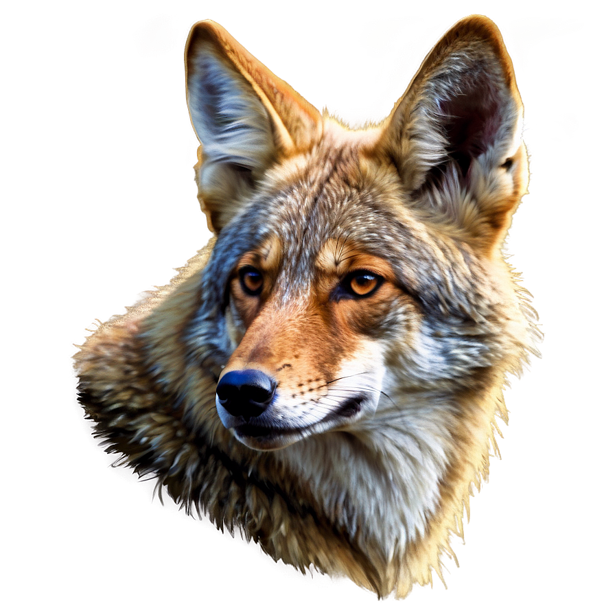 Majestic Coyote Portrait Png Wpo PNG Image