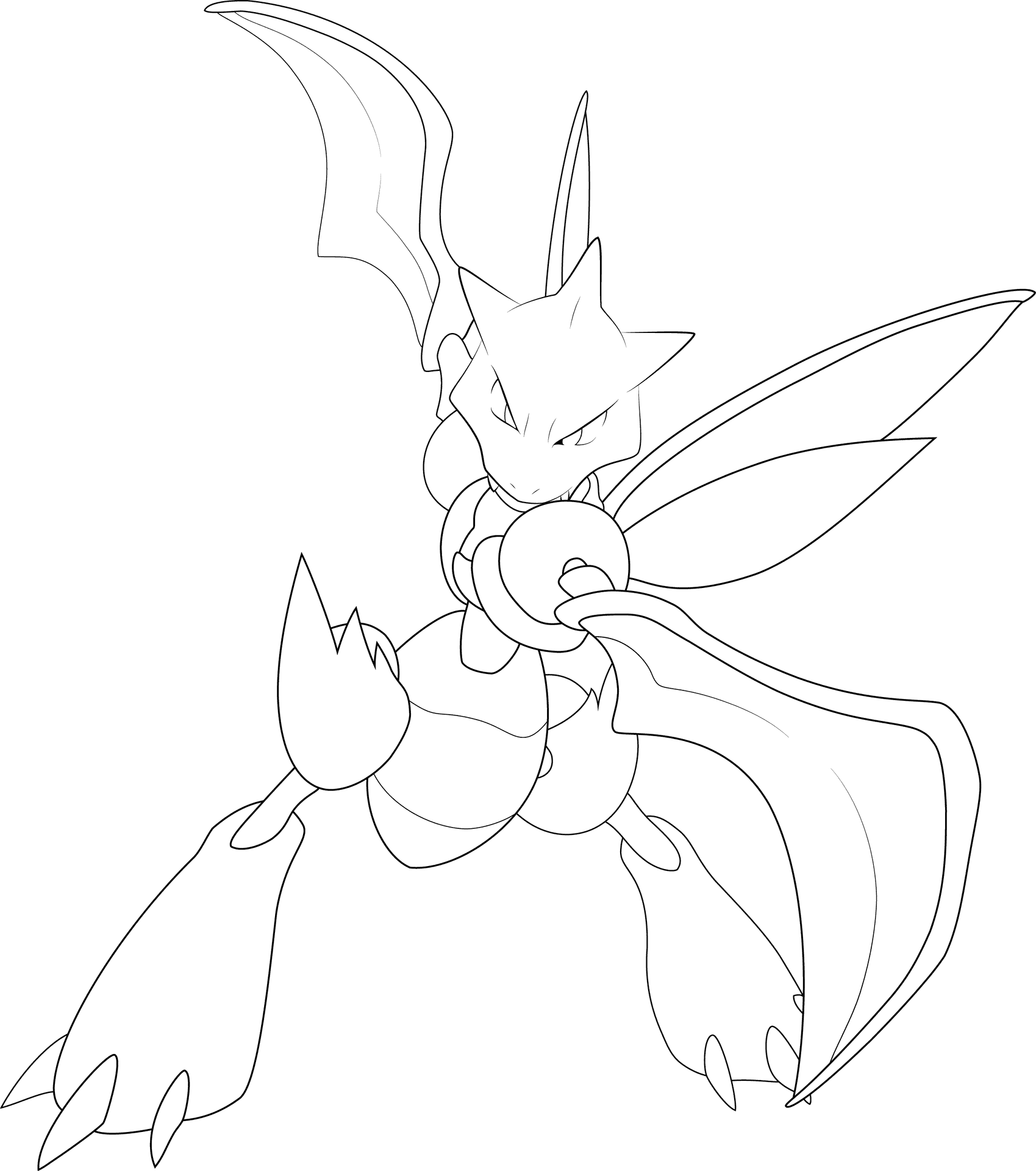 Majestic Dragon Lineart PNG Image