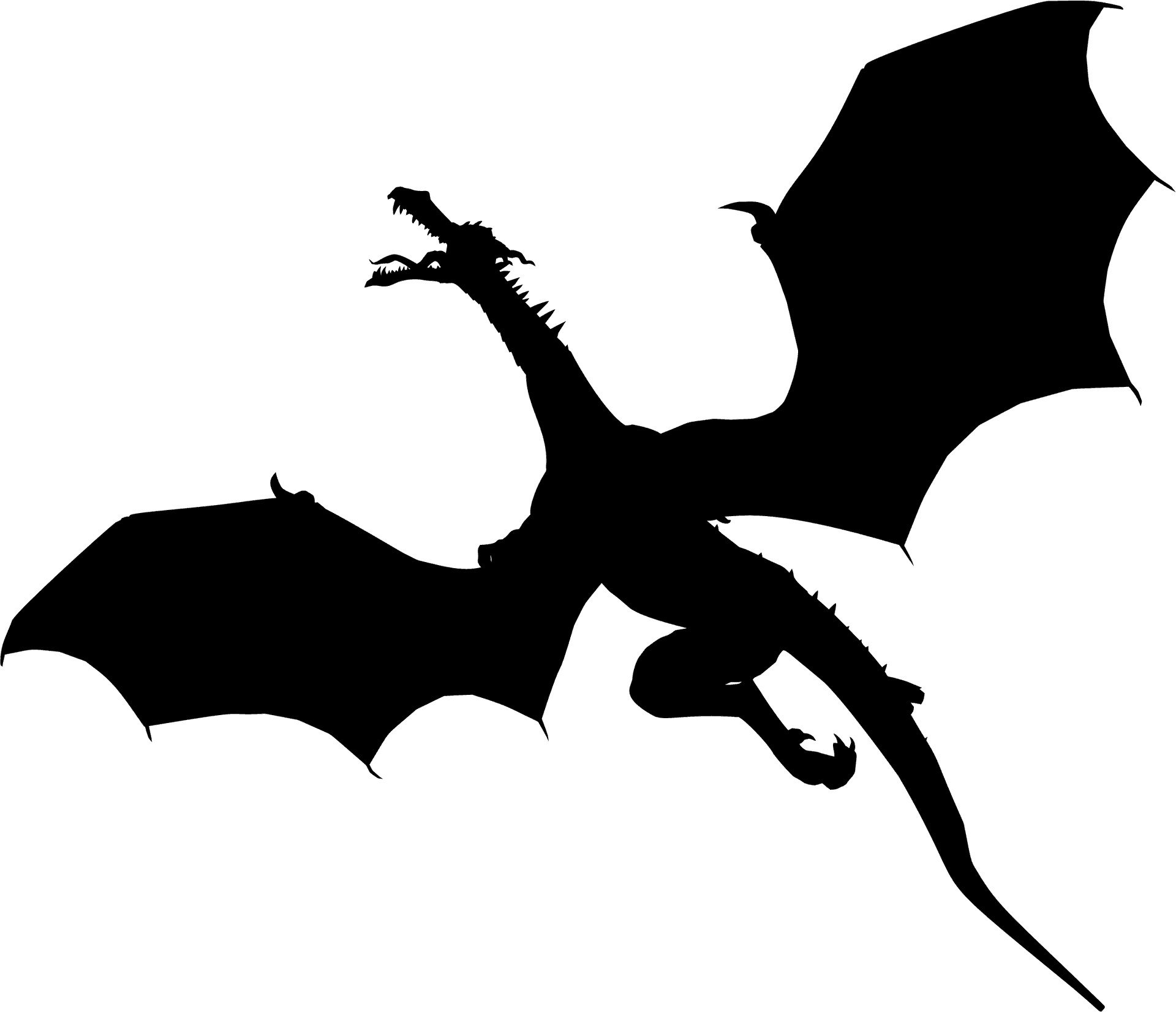 Majestic Dragon Silhouette.png PNG Image