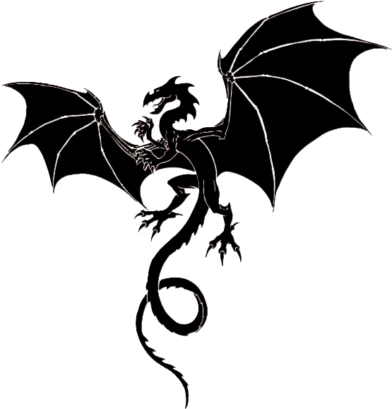 Majestic Dragon Silhouette PNG Image