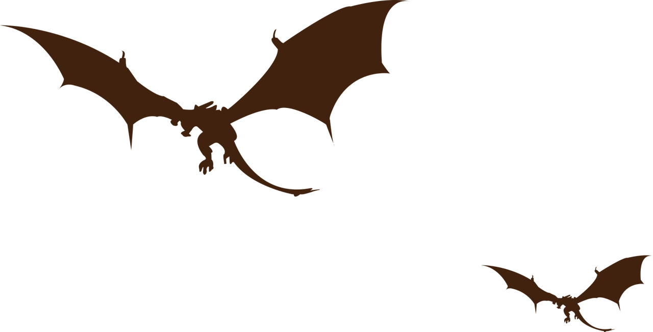 Majestic Dragon Silhouettes PNG Image