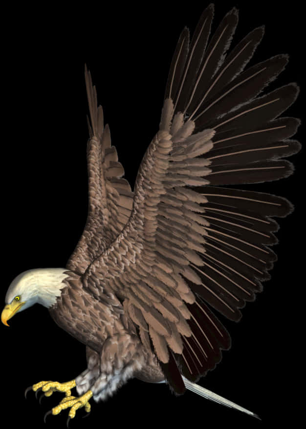 Majestic Eagle Spread Wings PNG Image