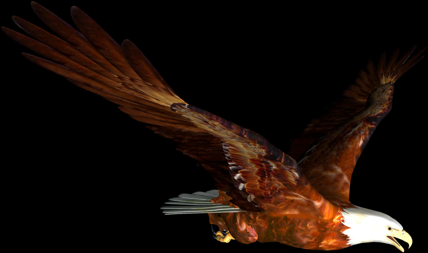 Majestic Eaglein Flight PNG Image