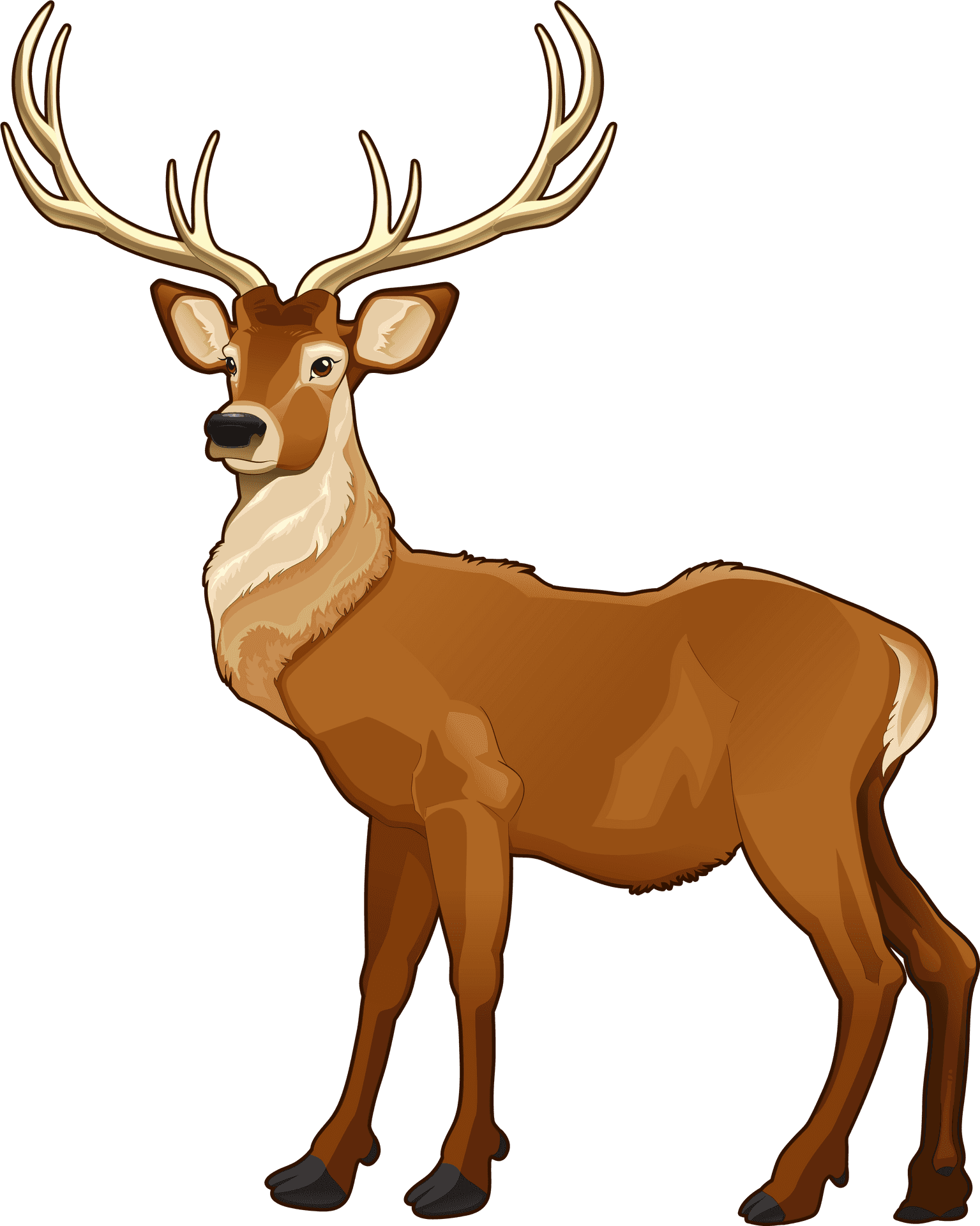 Majestic Elk Illustration PNG Image