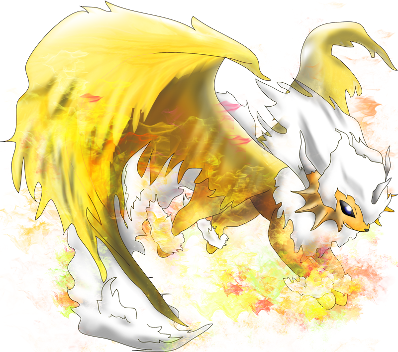 Majestic Fire Winged Creature Art PNG Image