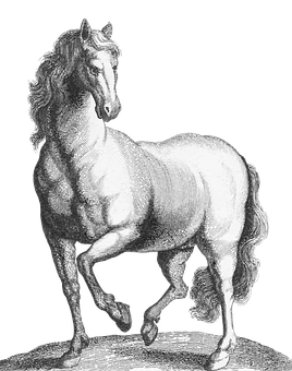 Majestic Horse Sketch Artwork PNG Image