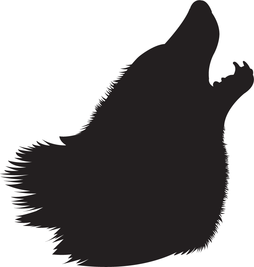 Majestic Howling Wolf Silhouette PNG Image