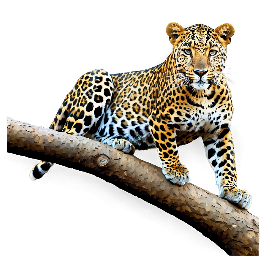 Majestic Leopard On Tree Png Bpg PNG Image