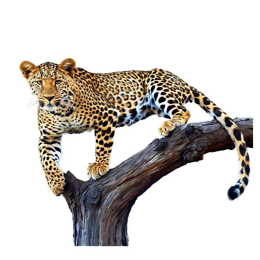 Majestic Leopard On Tree Png Yhi28 PNG Image