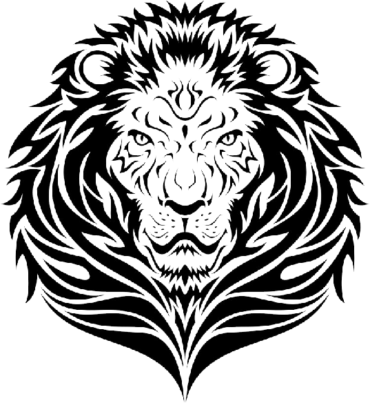 Majestic Lion Tattoo Design PNG Image