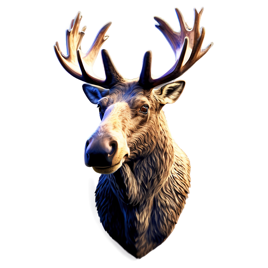 Majestic Moose Head Artwork Png 06292024 PNG Image