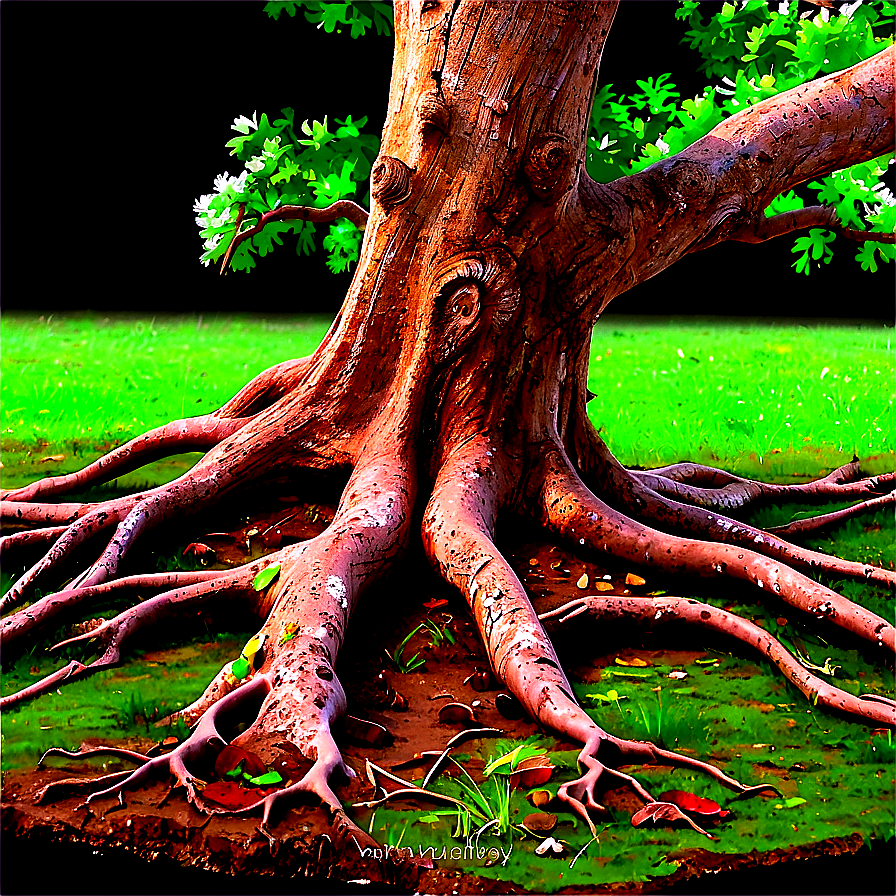 Majestic Oak Tree Roots Png Pqv PNG Image