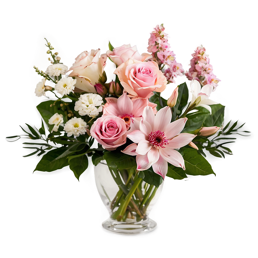 Majestic Pink Flower Arrangement Png Tit PNG Image