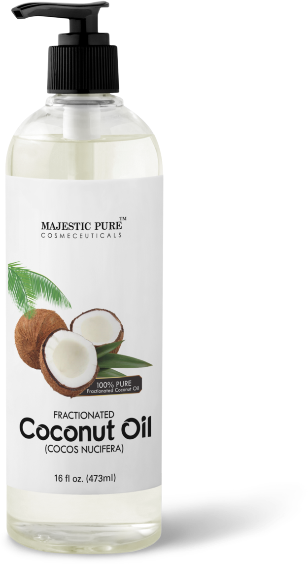 Majestic Pure Fractionated Coconut Oil Bottle PNG Image