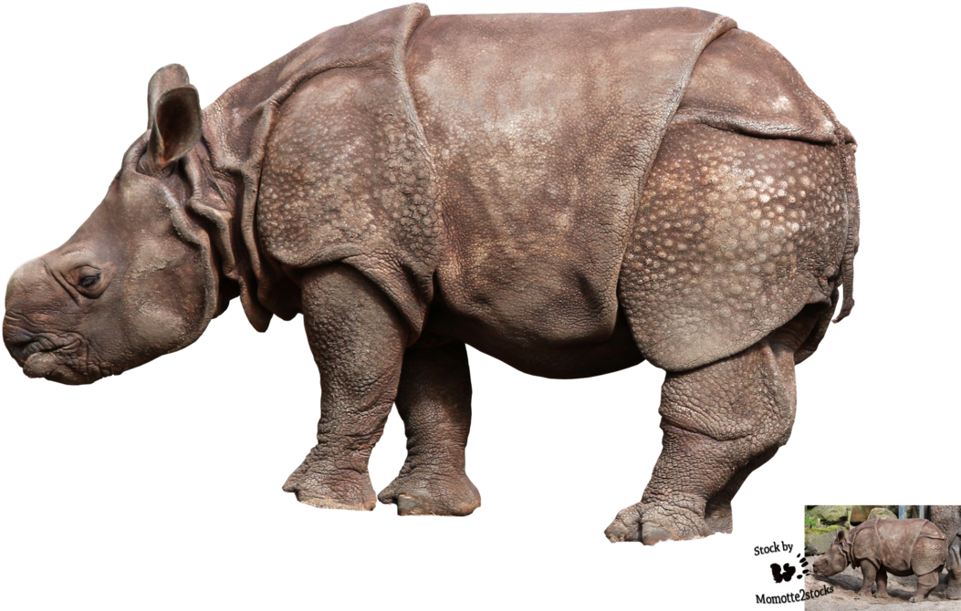 Majestic Rhino Isolatedon Transparent Background PNG Image