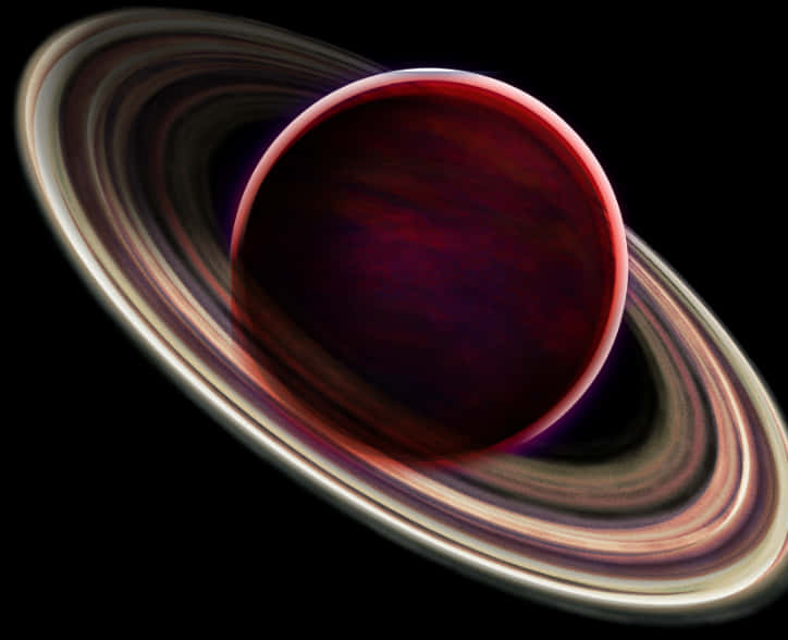 Majestic Ringed Planet Illustration PNG Image