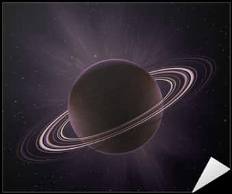 Majestic Ringed Planet Illustration PNG Image