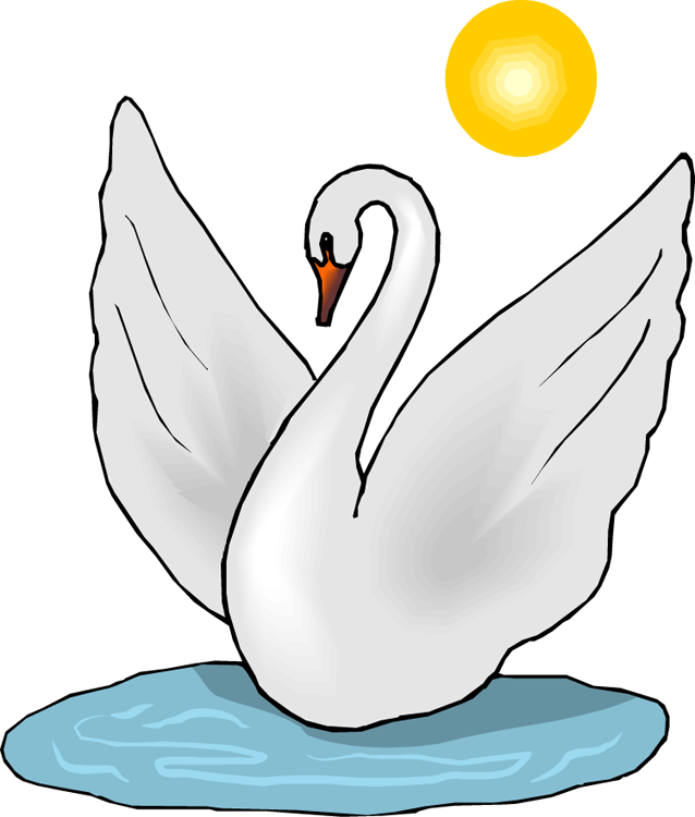 Majestic Swan Sunrise PNG Image