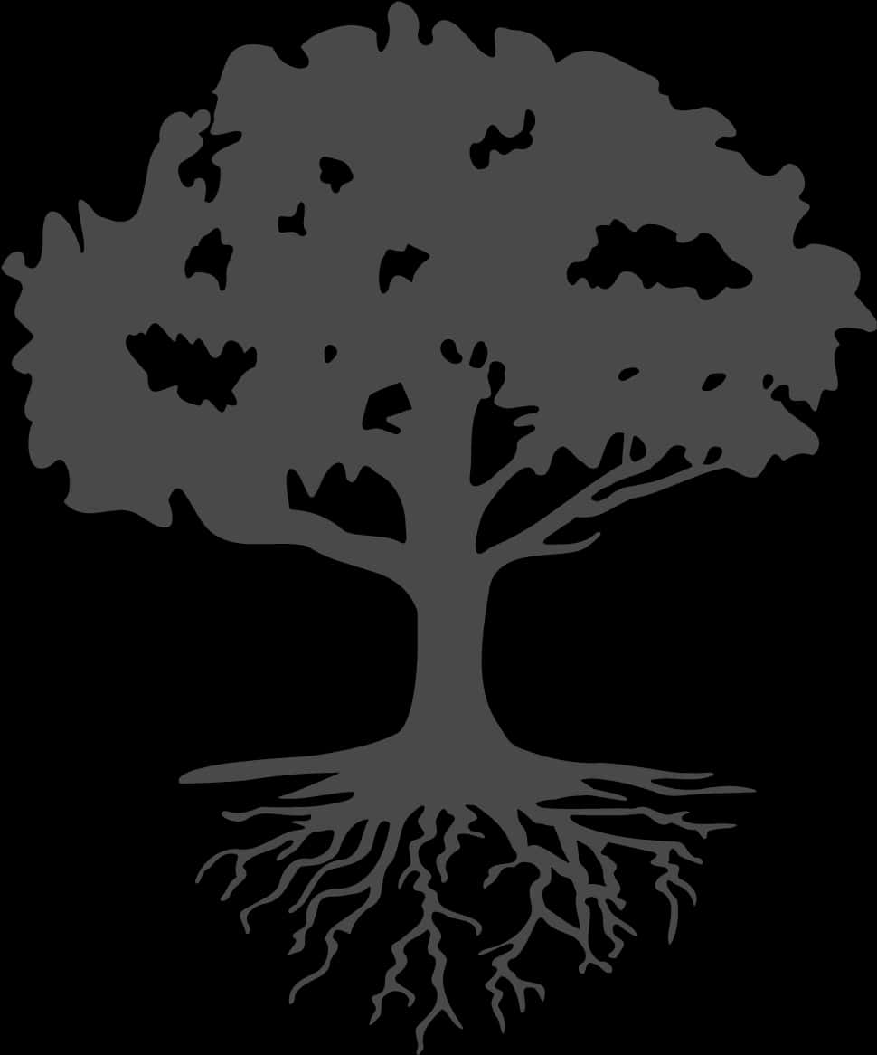 Majestic Tree Silhouette PNG Image