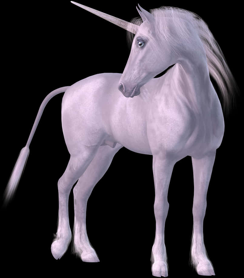 Majestic White Unicorn PNG Image