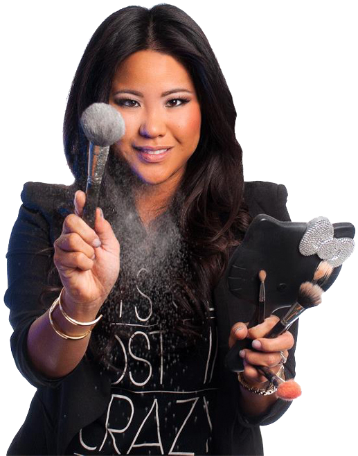 Makeup Artist Displaying Brushes PNG Image