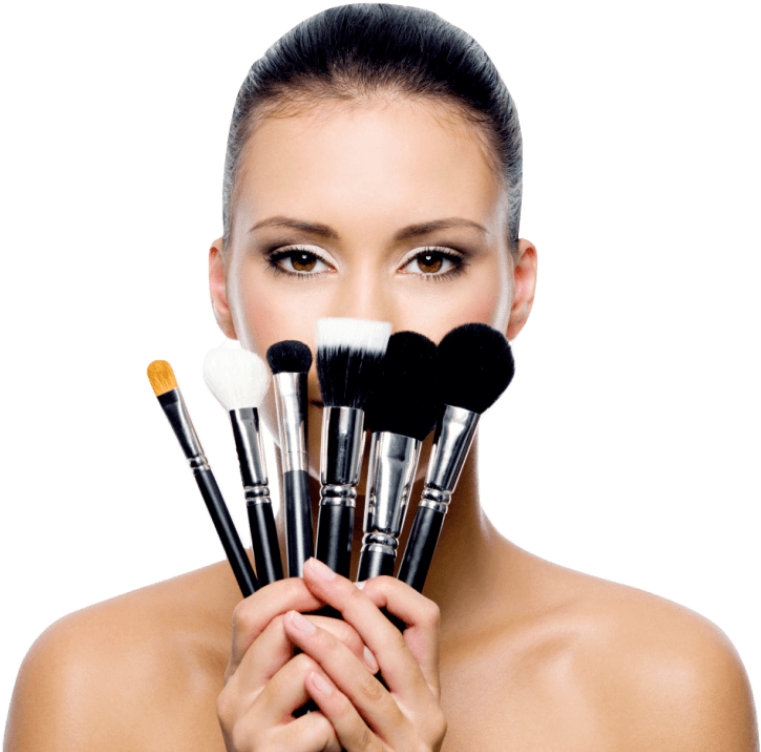 Makeup Artist With Brushes PNG Image