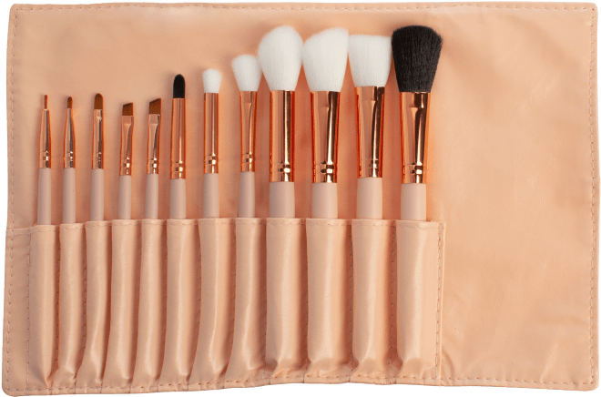 Makeup Brush Setin Pouch PNG Image