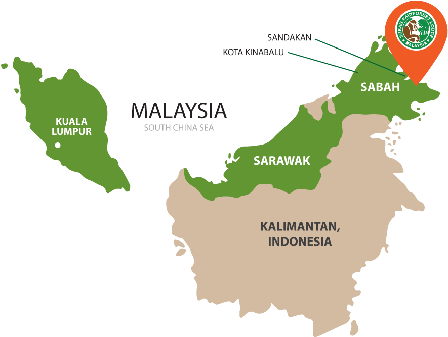 Malaysia Map Highlighting Sabah PNG Image