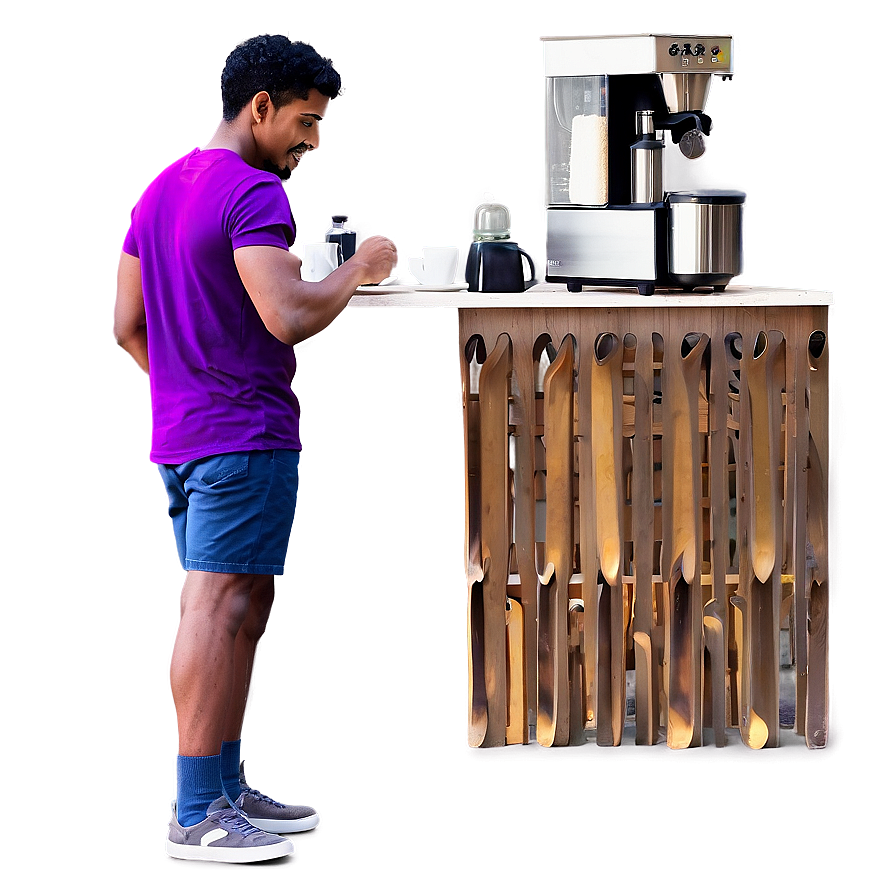 Male Barista Serving Coffee Png 80 PNG Image